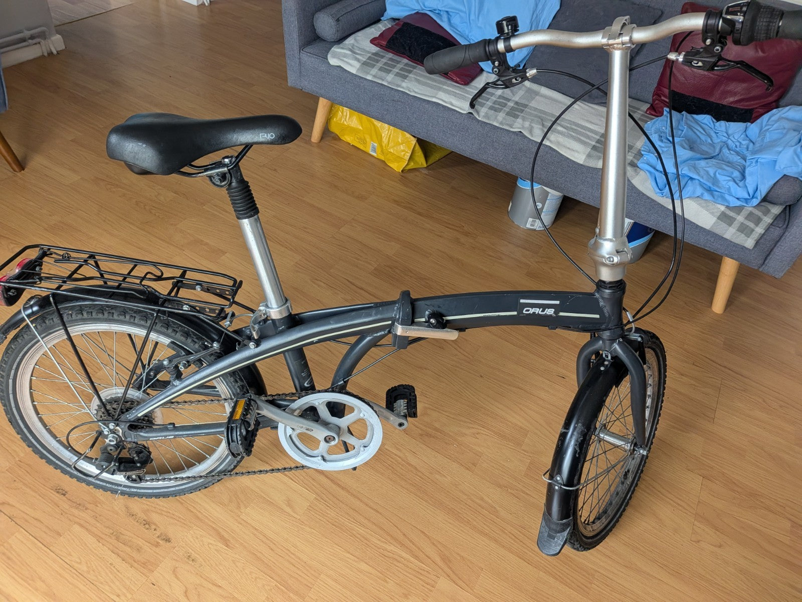 Orus Folding Bicycle-grey