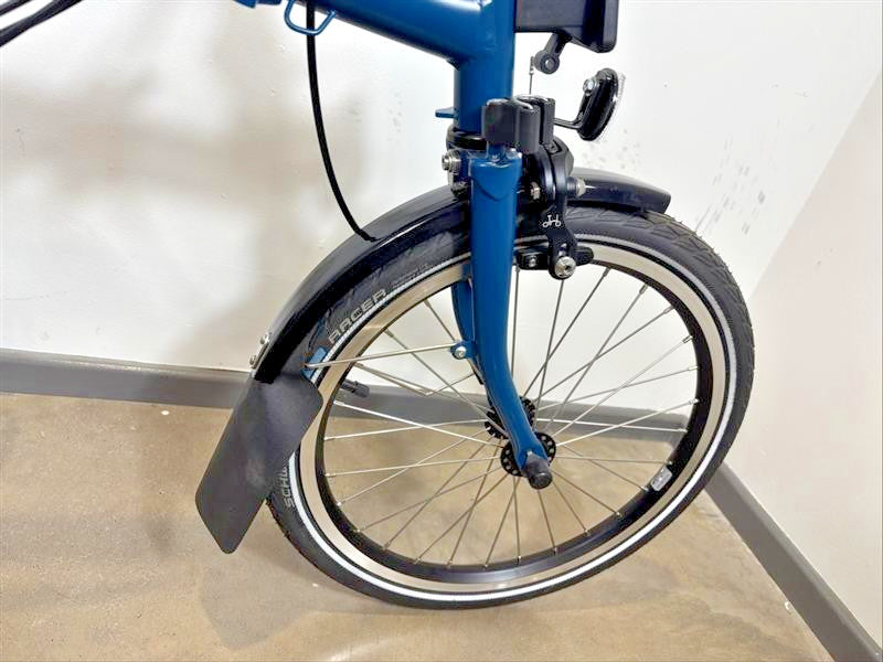 Brompton C Line 6 Speed 2024 Mid Handlebar Folding Bike - Ocean Blue