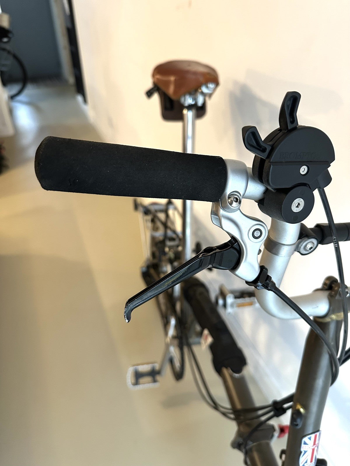 Brompton 6 speed C Line Folding Bike in stylish raw lacquered finish. + Extras