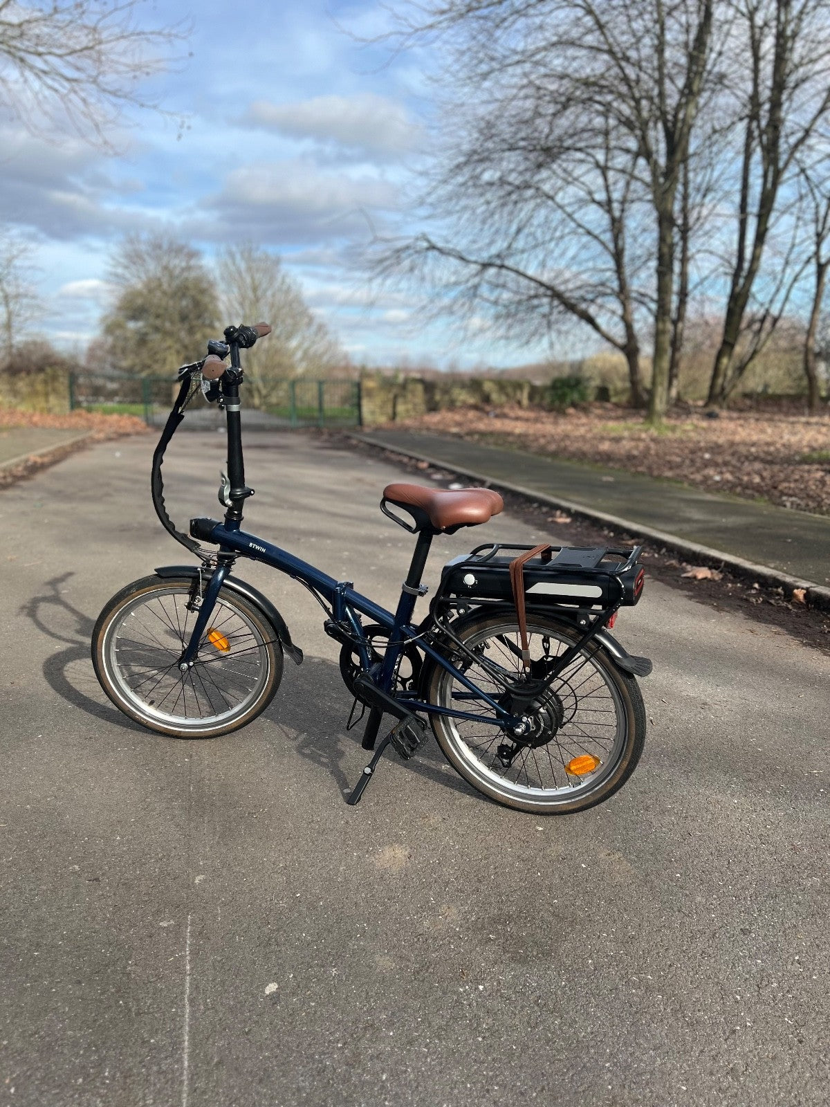 BTWIN Folding Elec Bike E-Fold 500 - Blue