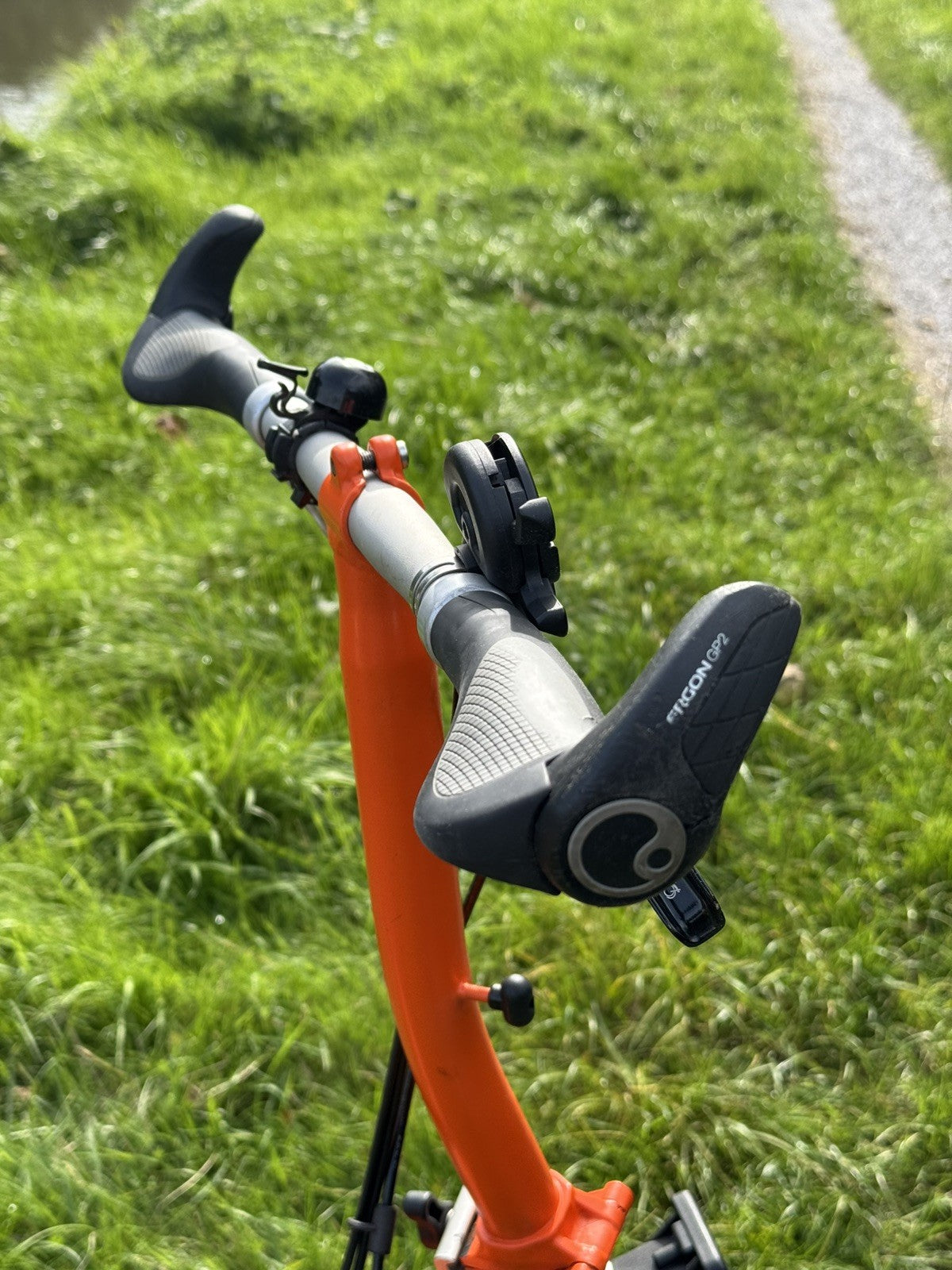 Brompton S3L Orange 3 Speed flat handlebars, Brooks Cambium Saddle