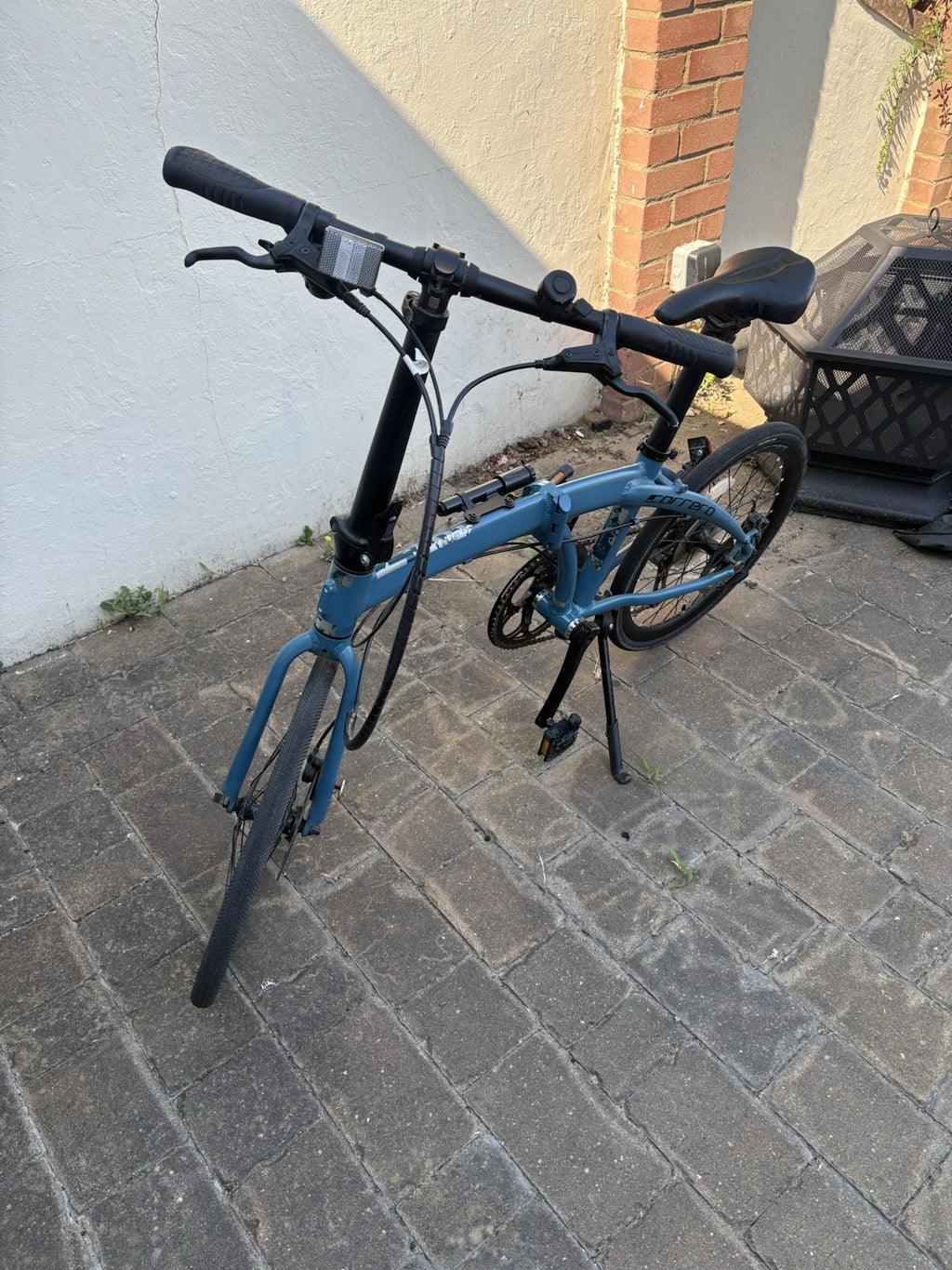 Carrera Folding Bike 20in Wheels Blue/Black Mechanical Disc Brakes Kickstand