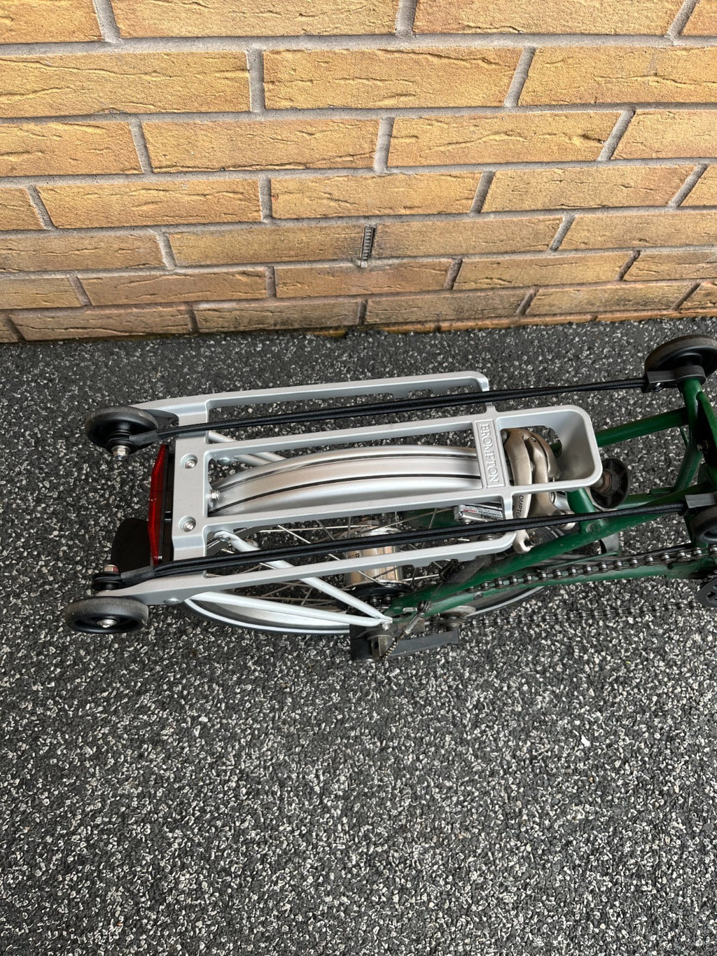 Brompton M3L in Racing Green, newly serviced with rear rack