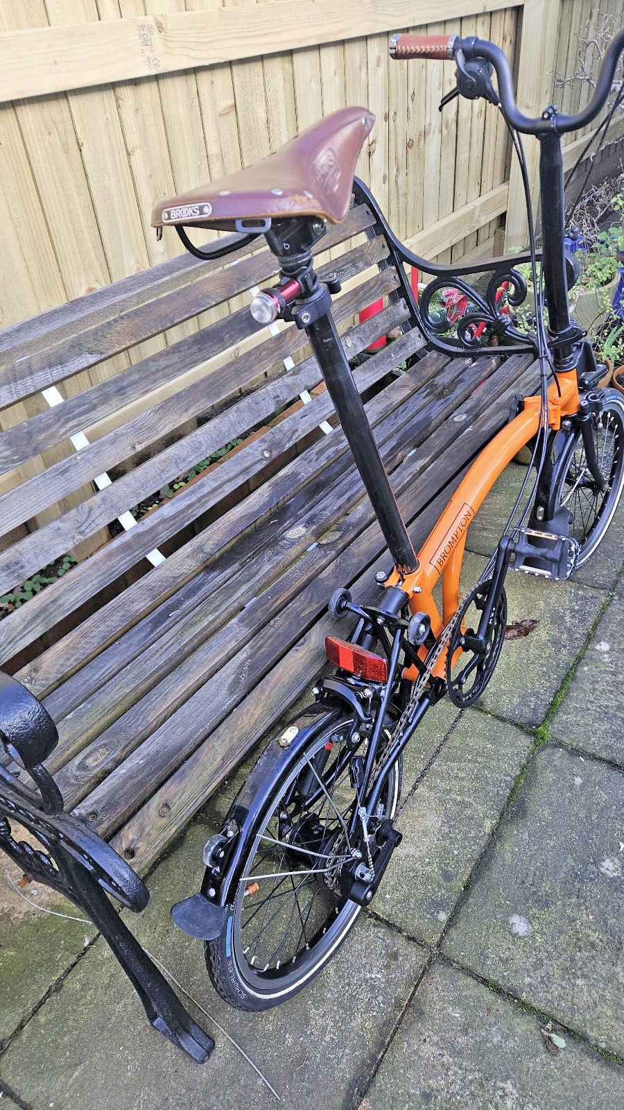 Brompton C Line H6L (6 Speed)  folding bicycle - rare Orange "Black Edition" mod