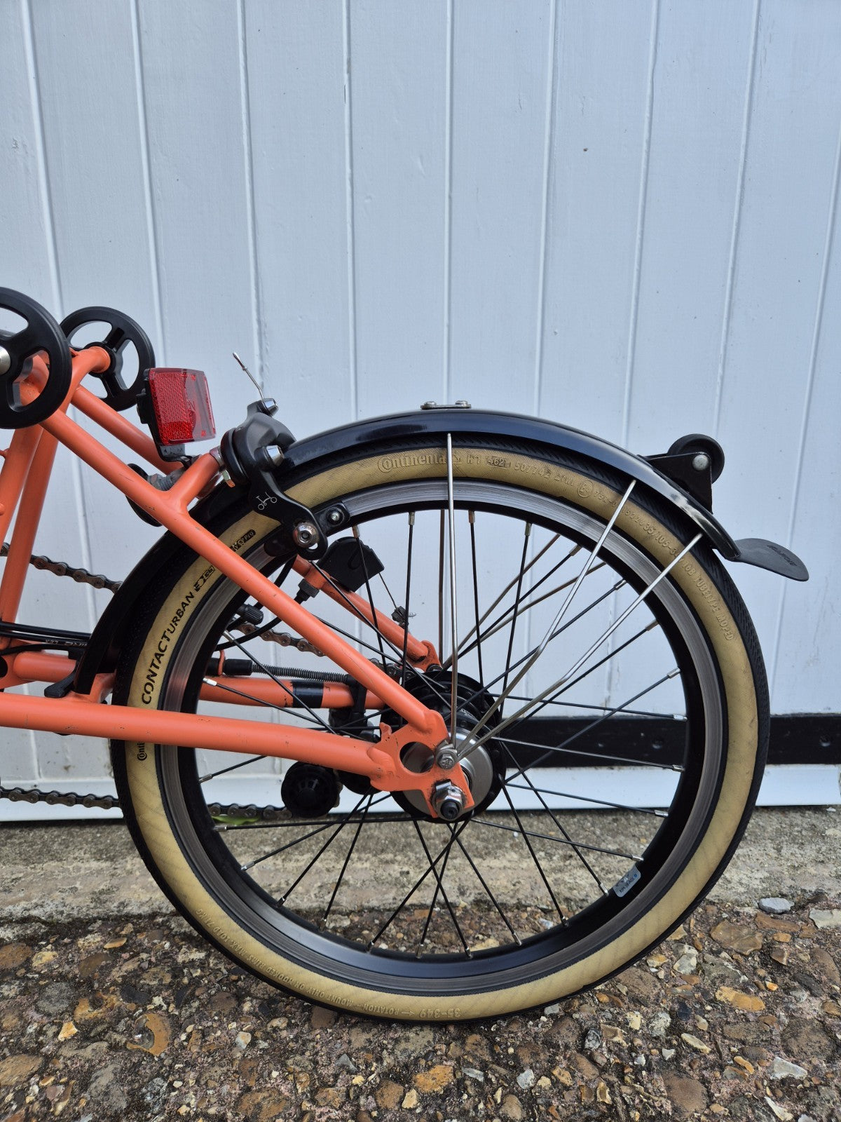 Brompton C Line Explore 6 Speed. FULLY SERVICED. Low Bar. Fire Coral Orange.