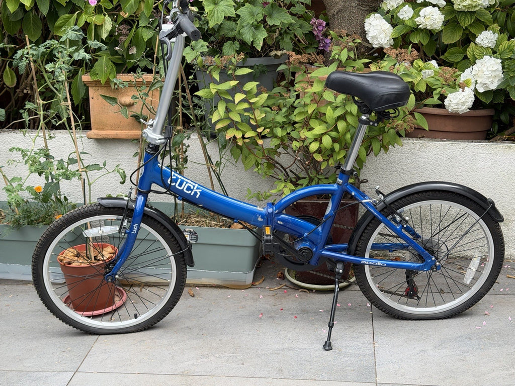 Apollo Tuck Folding Bike 20" Wheels, 6 speed, Blue