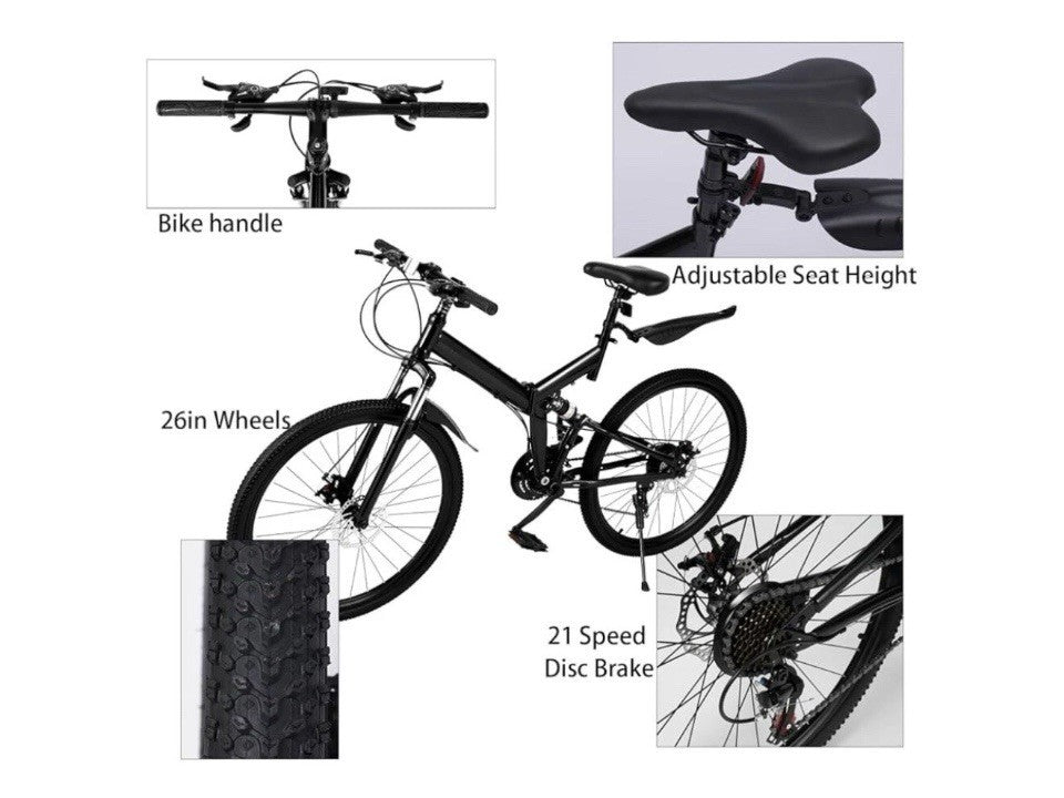 26-inch Folding Mountain Bike 21-Speed, Suspension, Foldable ( Levkitch ? )  NEW