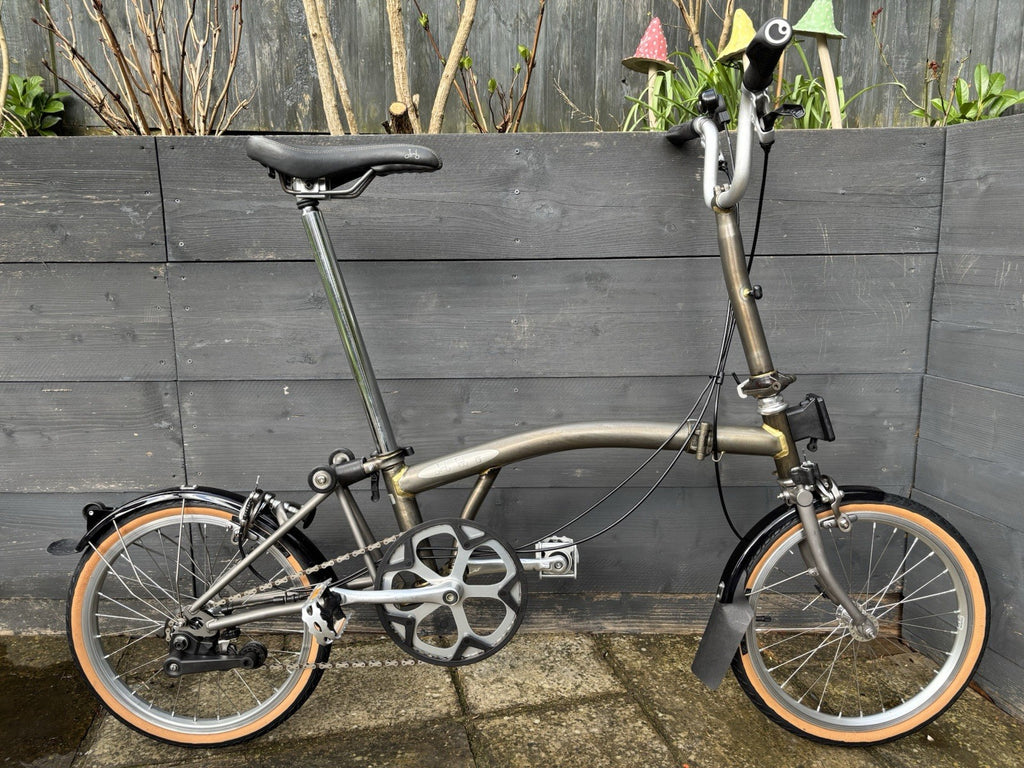 Brompton M2L-X Superlight Raw Titanium Ti / P Line Folding Bicycle - Hardly Used