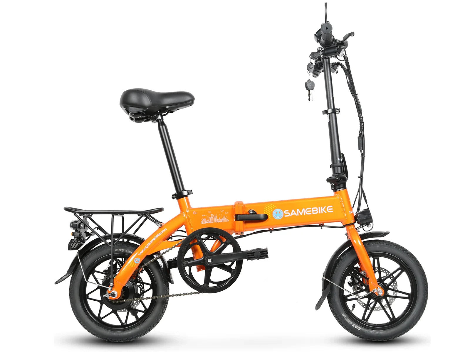 14" All-Terrain Folding bike, 36V 7.8Ah Battery, 25KM/h, Full Disc-U14R Orange