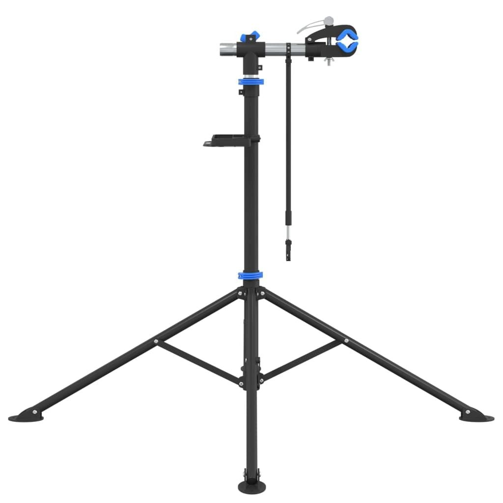 Foldable Bike Repair Stand, Adjustable 108-188 cm, Blue & Black, Steel & TPR