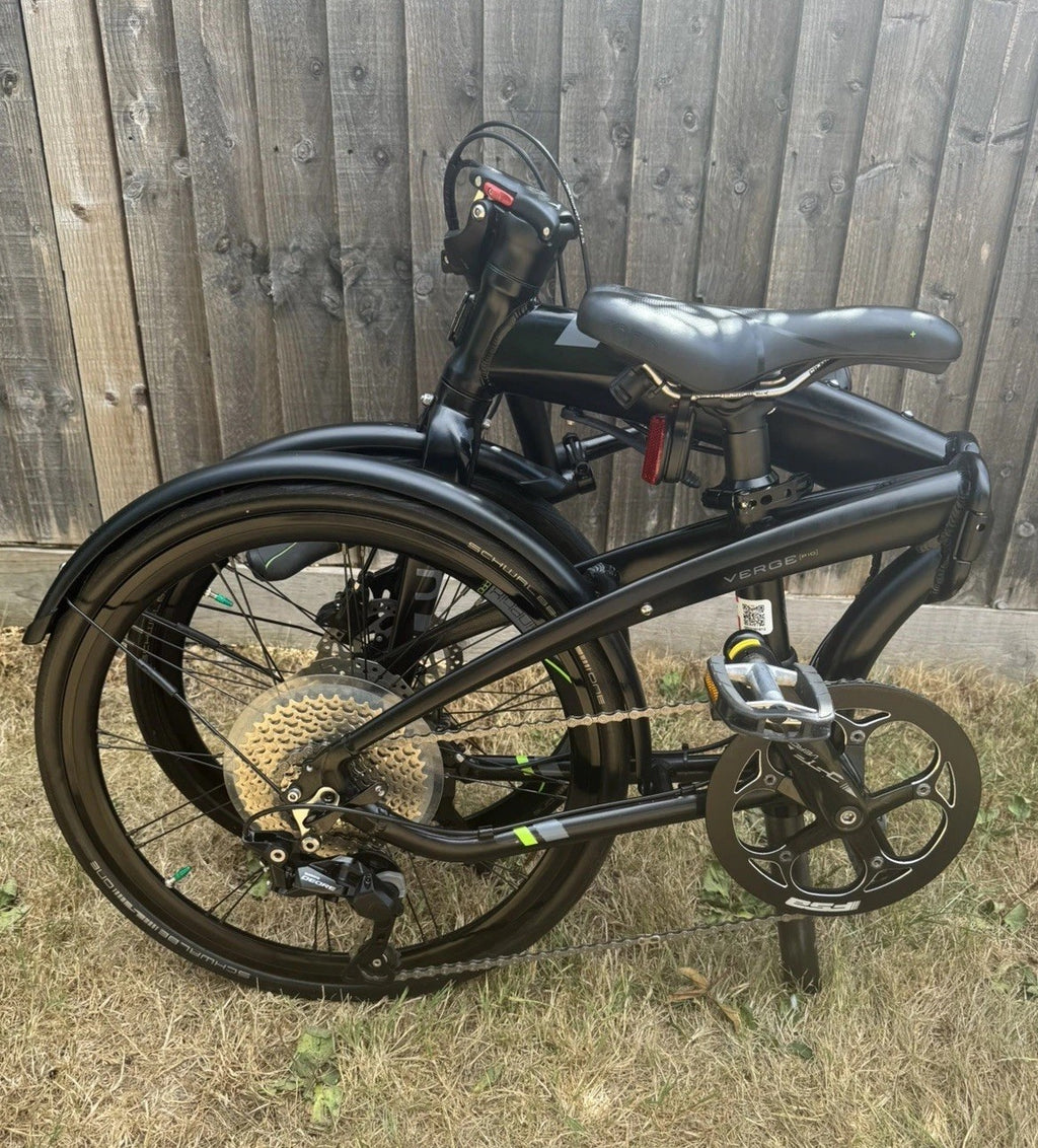 TERN VERGE P10 LIGHTWEIGHT FOLDING BIKE 10 SPEED + EXTRAS - SATIN BLACK - EX CON