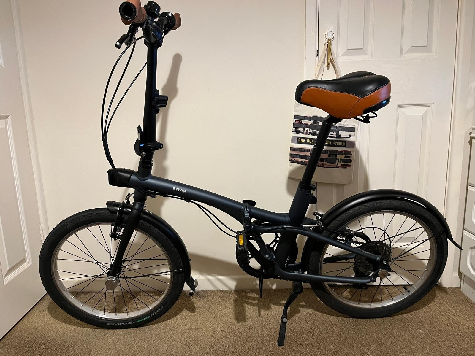Decathlon Folding Bike btwin 500 Blue