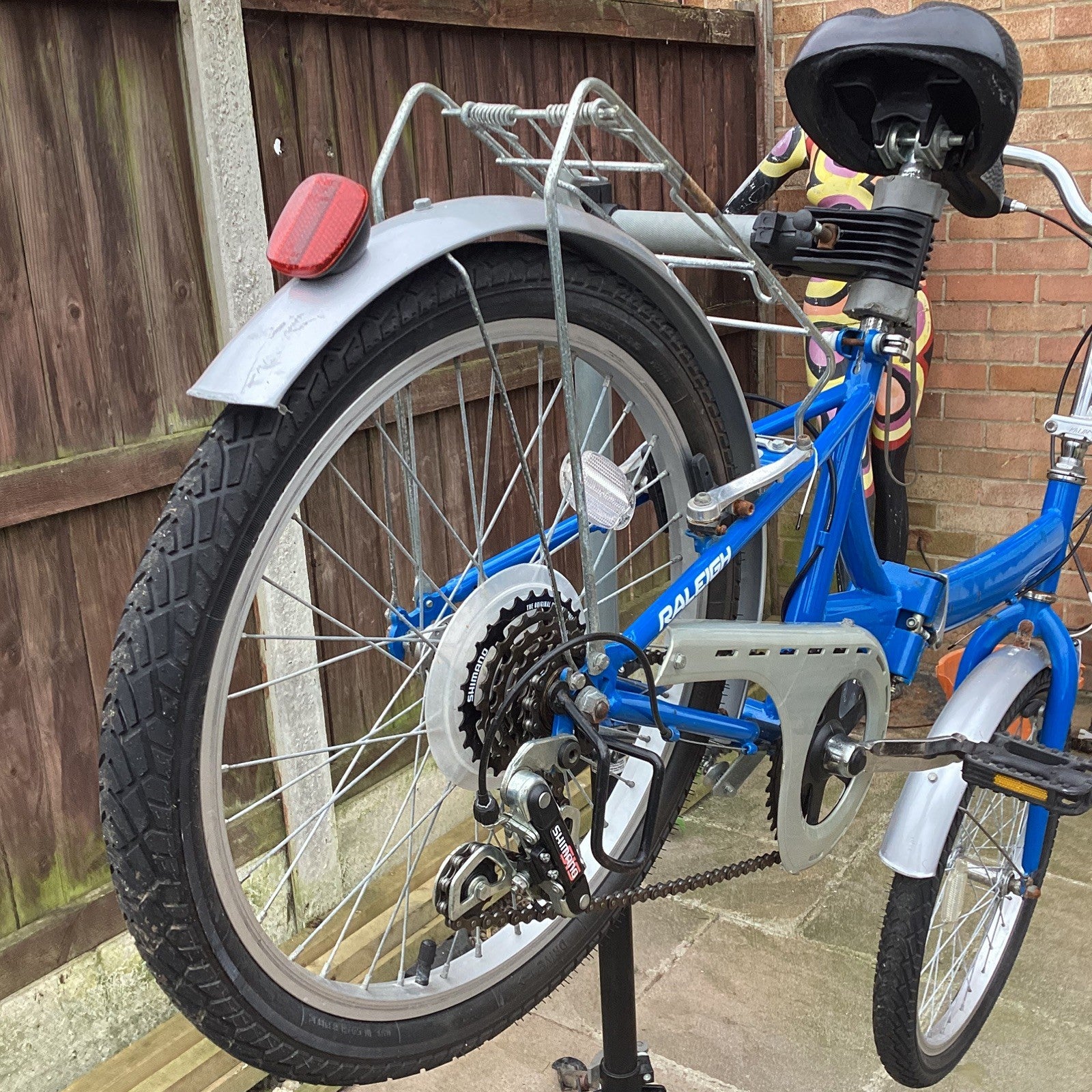 Raleigh Stowaway Steel 6 Speed Folding Bike In Blue - Serviced - 20" Wheels