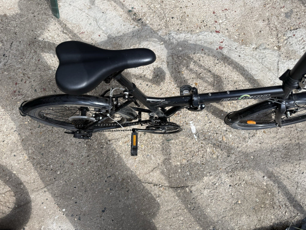 ECOSMO 20in Folding Bike Black, Mudguards Kickstand Reflectors, Derailleur
