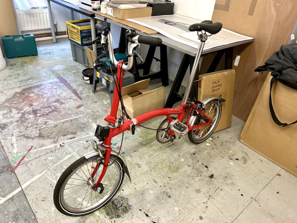 Brompton M3L folding bicycle in Red Excellent Condition