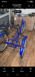 24'' Tricycle Adult Senior 7 Speed 3 Wheels Bike Foldable Trike Bicycle + Basket