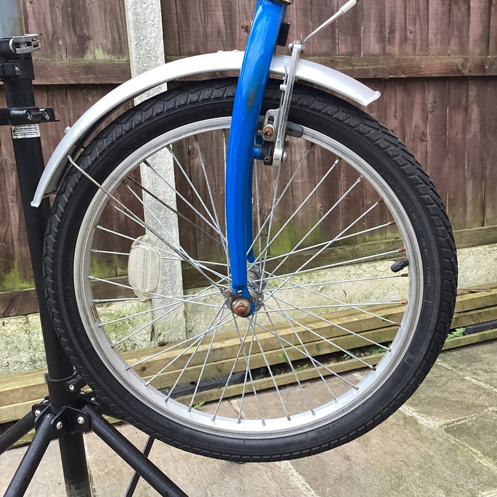Raleigh Stowaway Steel 6 Speed Folding Bike In Blue - Serviced - 20" Wheels
