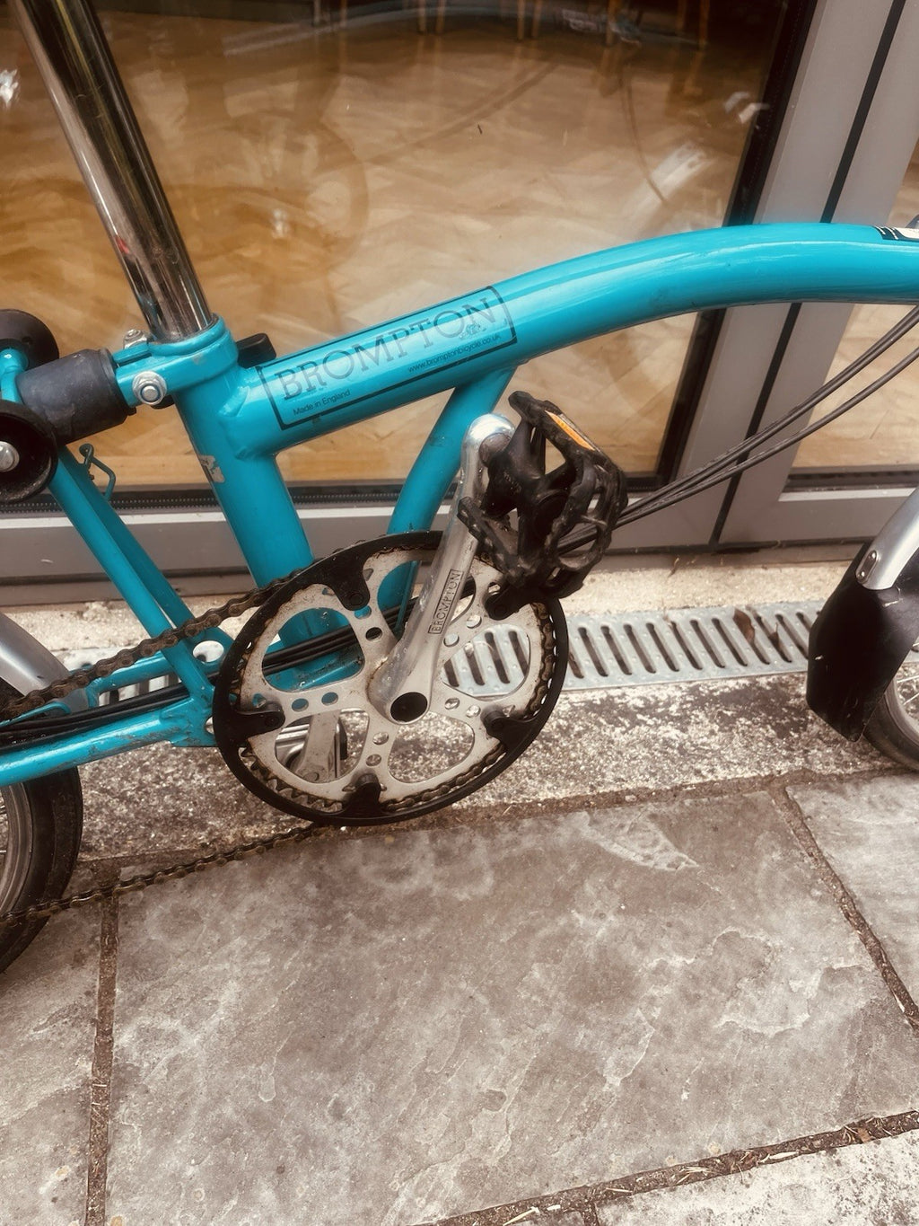 Brompton Folding Bike. Classic M3L model. 3 speed, lock and pump.