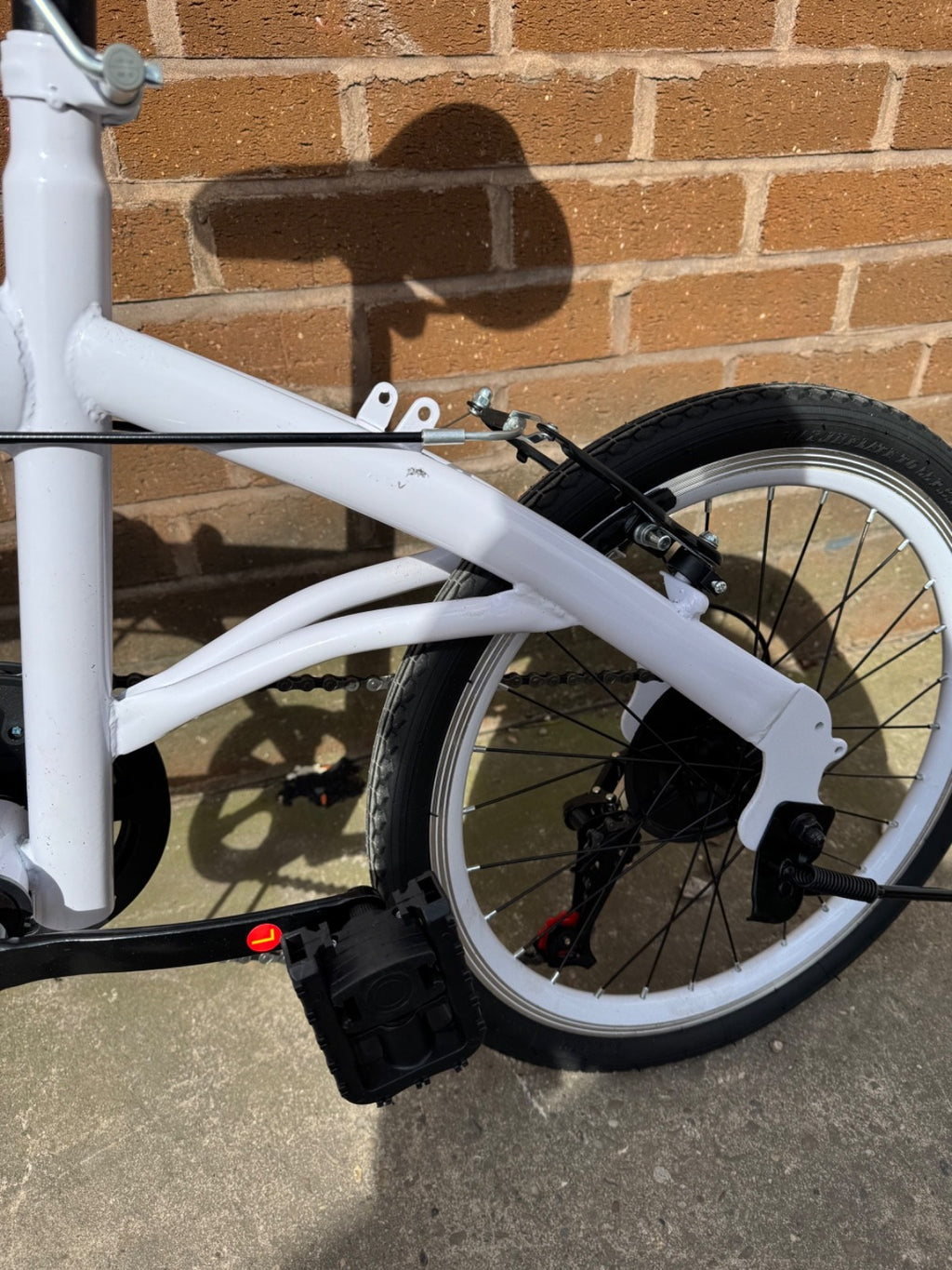 20 inch Unisex Folding Bike Adult Kids City Bike 6 Speeds Bicycle White