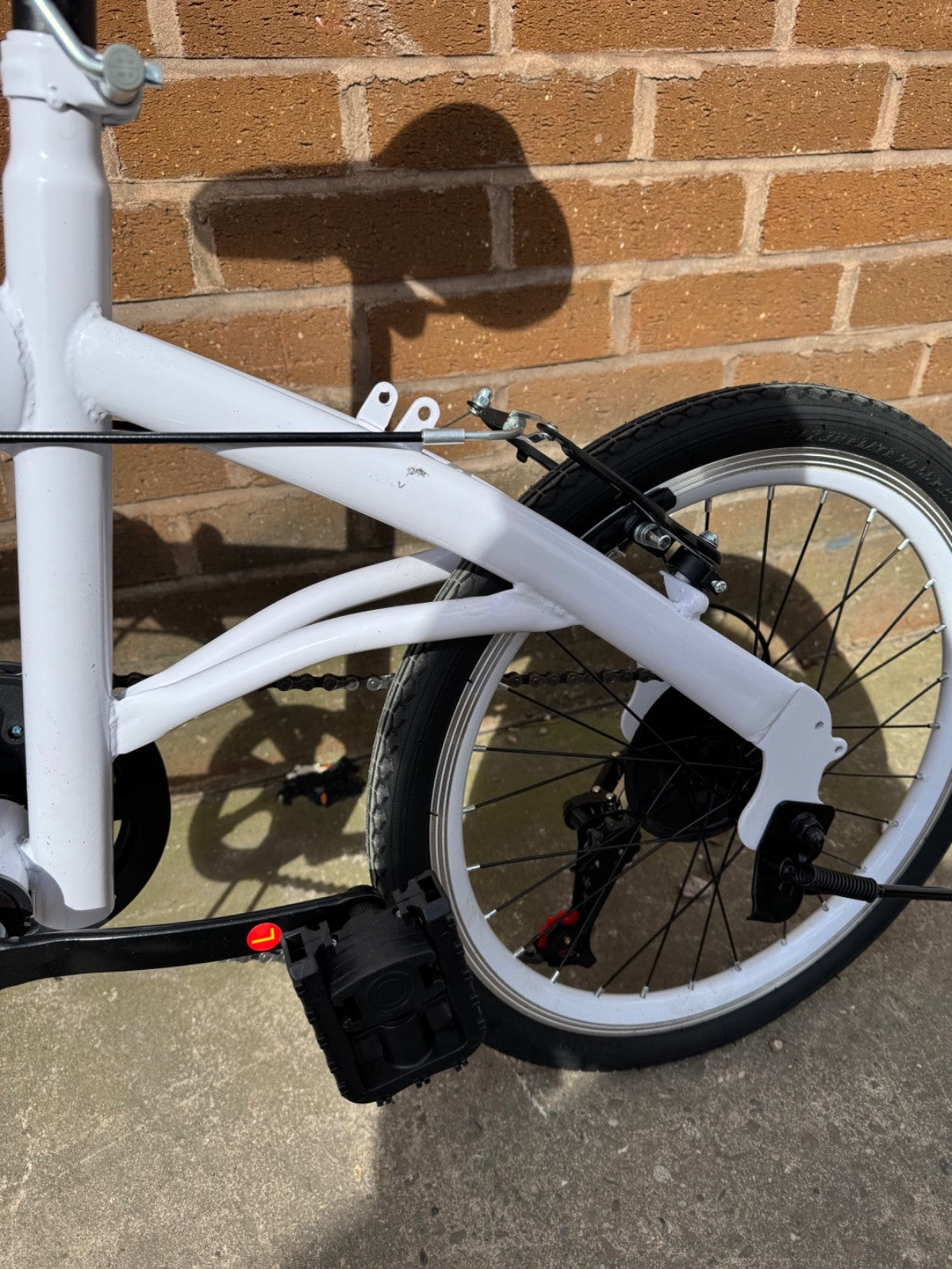 20 inch Unisex Folding Bike Adult Kids City Bike 6 Speeds Bicycle White