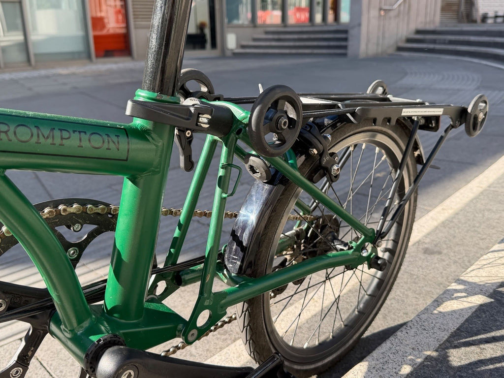 Brompton Folding Bike - Racing Green - M Bar 2 Speed With Rear Rack & Mudguards