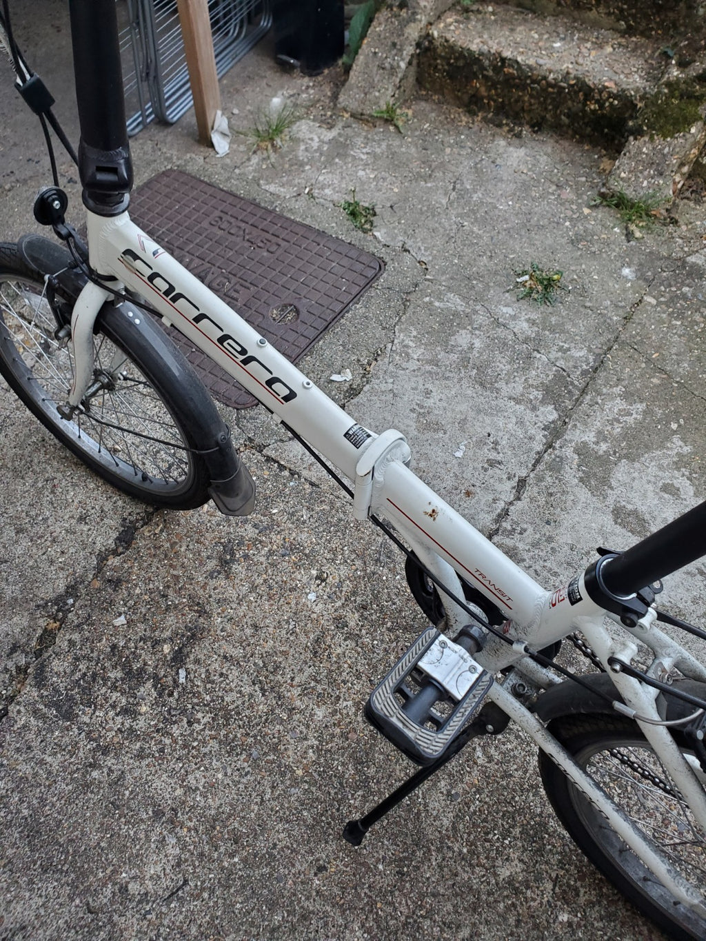White Carrera Transit Folding Bicycle Bike 20" Wheels