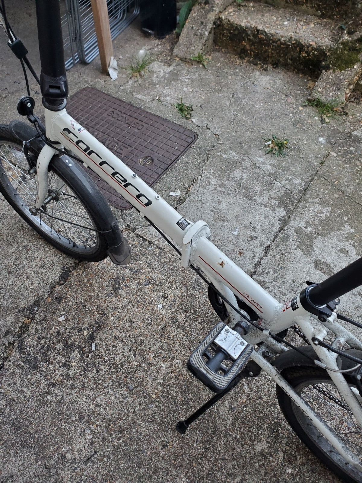 White Carrera Transit Folding Bicycle Bike 20" Wheels