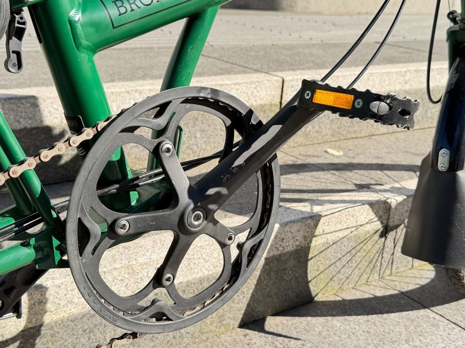Brompton Folding Bike - Racing Green - M Bar 2 Speed With Rear Rack & Mudguards