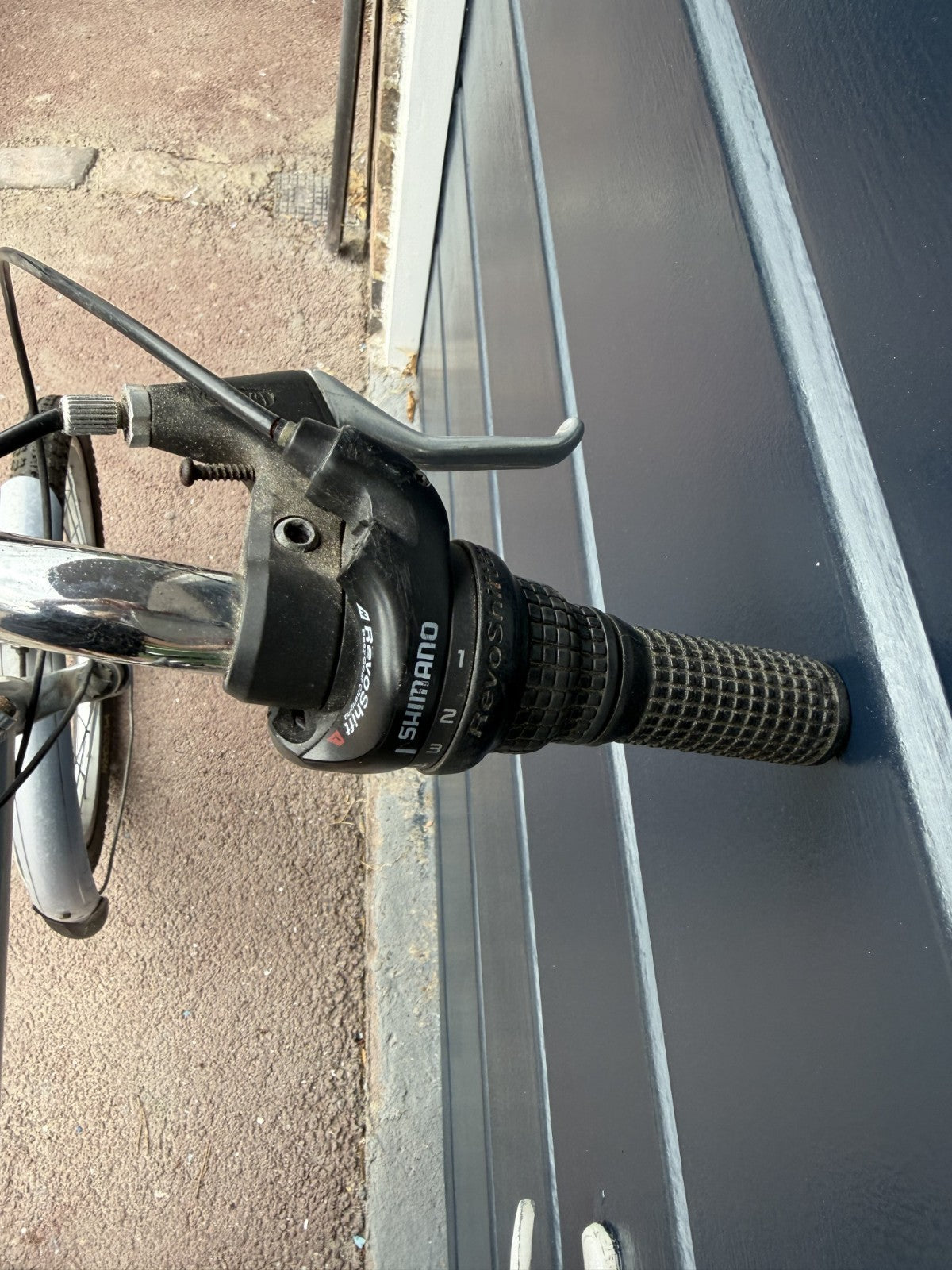 Vintage Silver Aluminium Folding Bike 6 Speed Grip Shifter