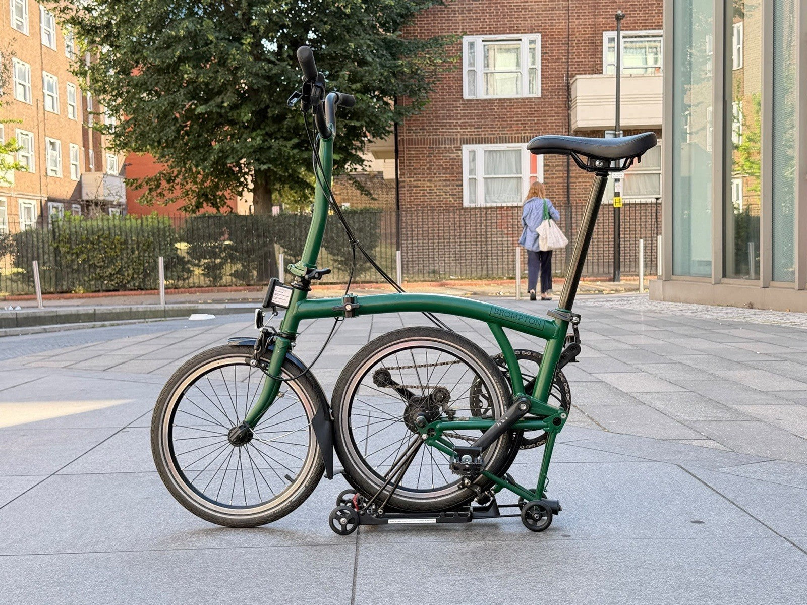 Brompton Folding Bike - Racing Green - M Bar 2 Speed With Rear Rack & Mudguards