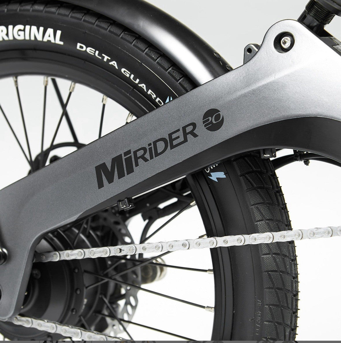 MiRiDER 20 20in Foldable  Bike, Disc Brakes, 250W Rear Hub, Grey