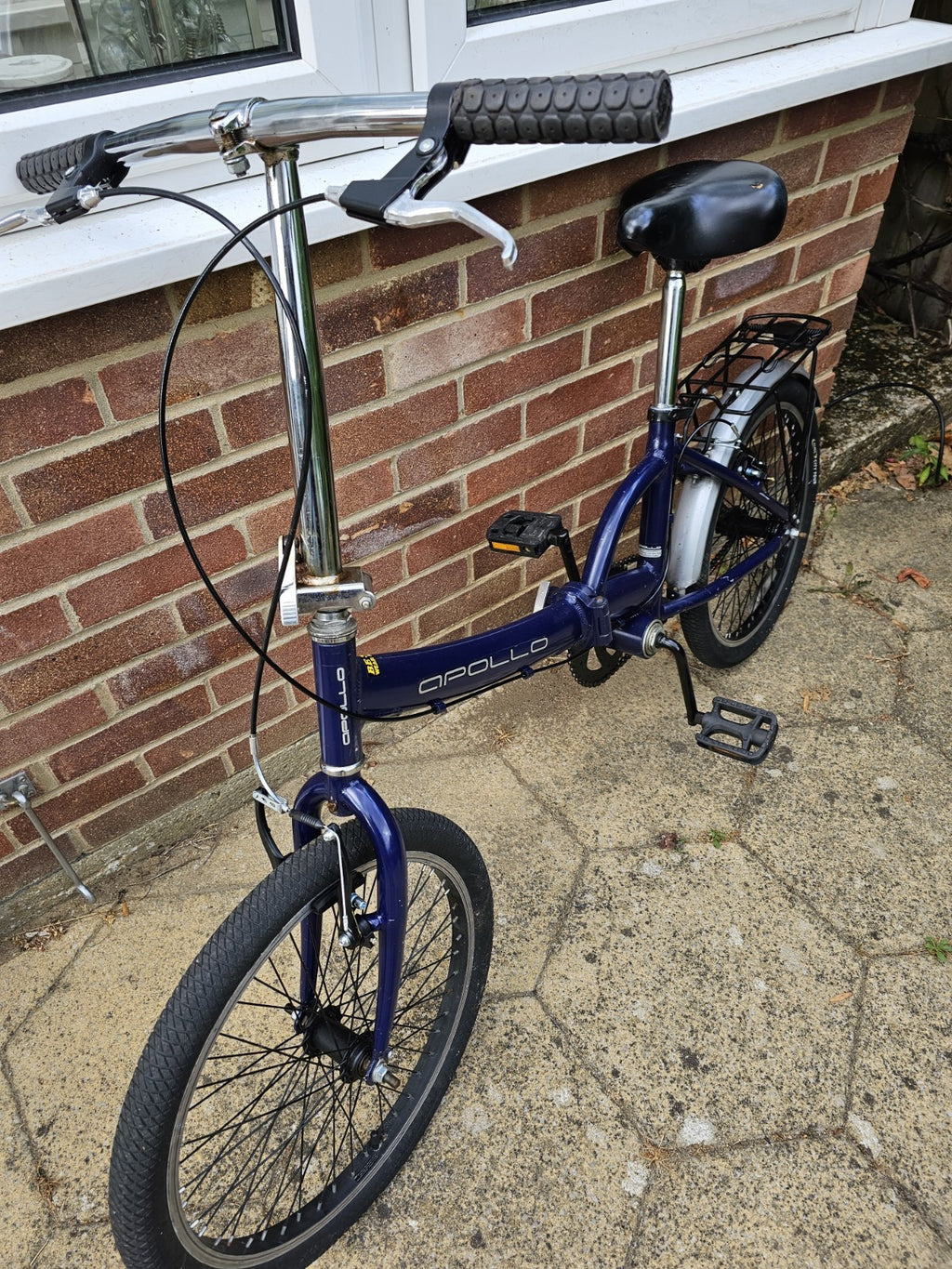 Apollo Folding Bike Blue 20" Wheel, Single Speed Folding Bicycle Commuter Adult