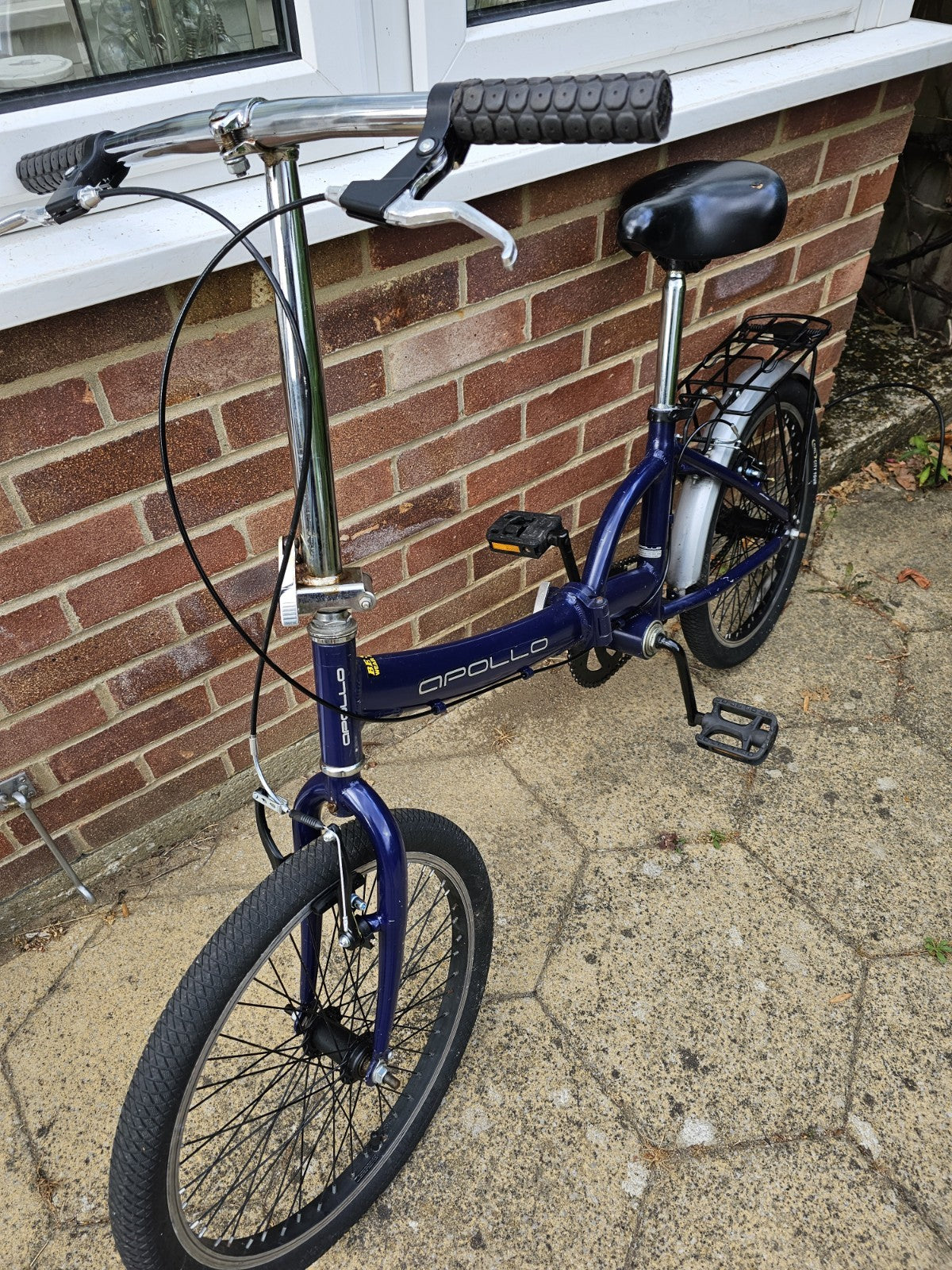 Apollo Folding Bike Blue 20" Wheel, Single Speed Folding Bicycle Commuter Adult