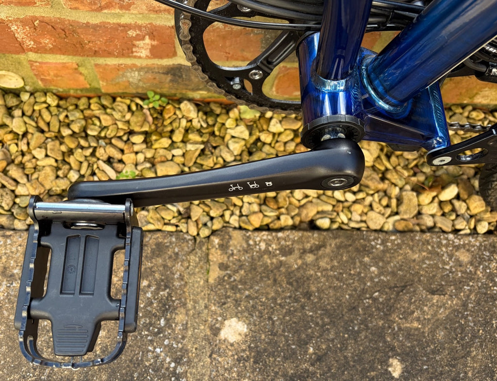 Brompton Folding Bike with 6 speed gears in Metallic Blue
