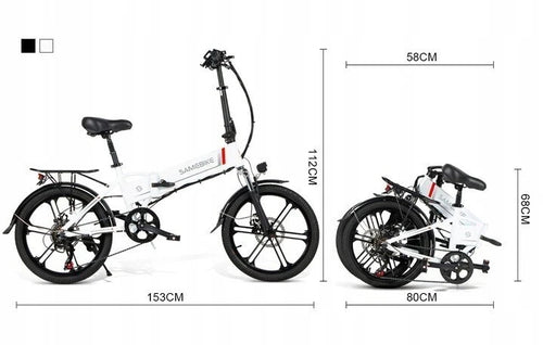 20" Portable Commuter Bike 60Nm 48V 10.4A  Folding City Bike 7 Speed -XD30BL new