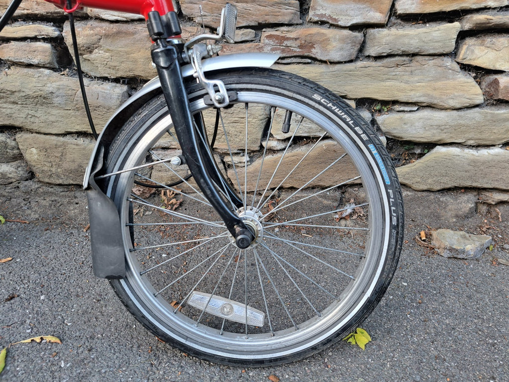 Brompton Folding Bike with 5-speed Hub Gear,  Red & Black