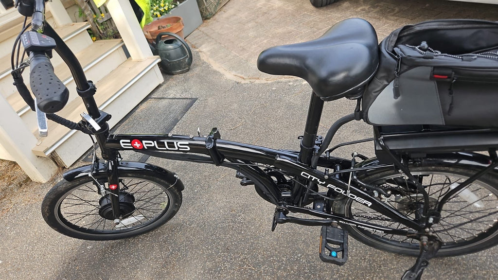 E-PLUS City Folder 20in Folding Bike Black Rear Rack Mudguards Mech Disc