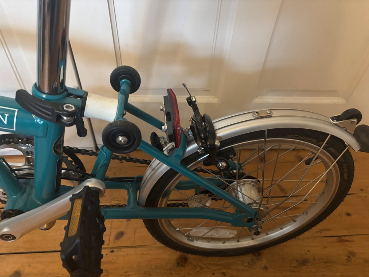 Brompton blue B75 folding bike excellent condition