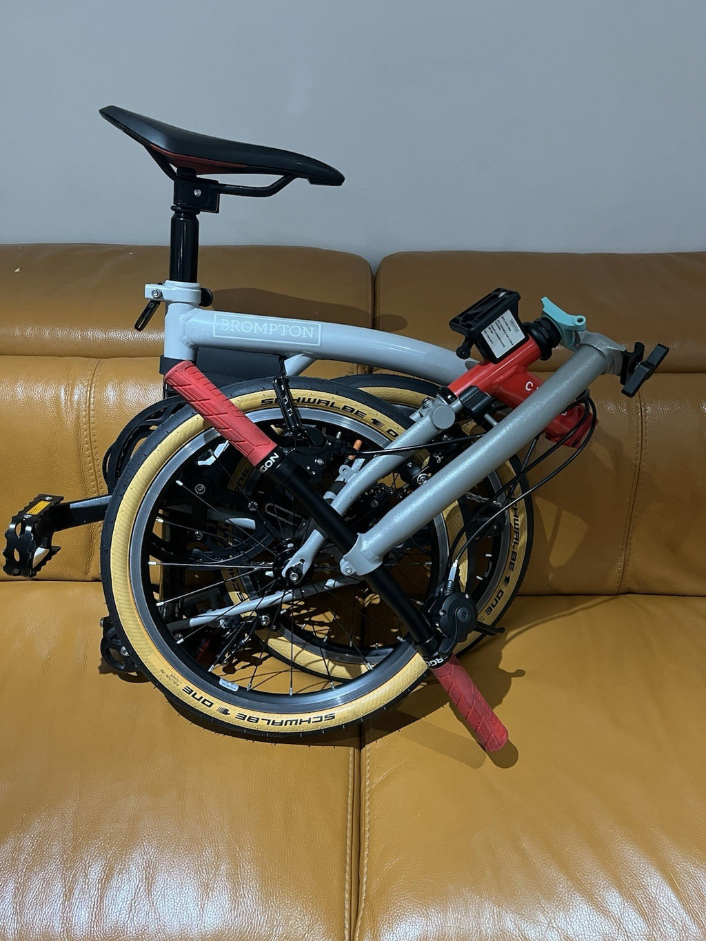 Brompton CHPT3 Folding Bike 16in Wheels S Frame 4-Speed Grey/Red With 2 bags!