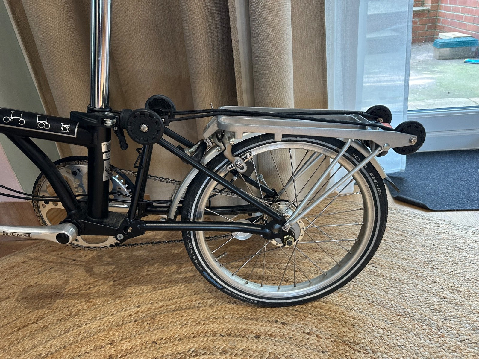 Brompton Folding Bike 3-Speed, Black with special case