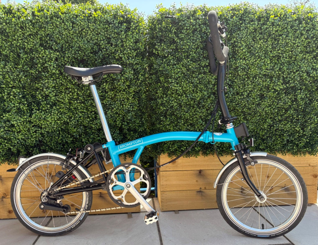 Brompton P6L 2018 6-Speed Folding Bike - Lagoon Blue - Immaculate Condition