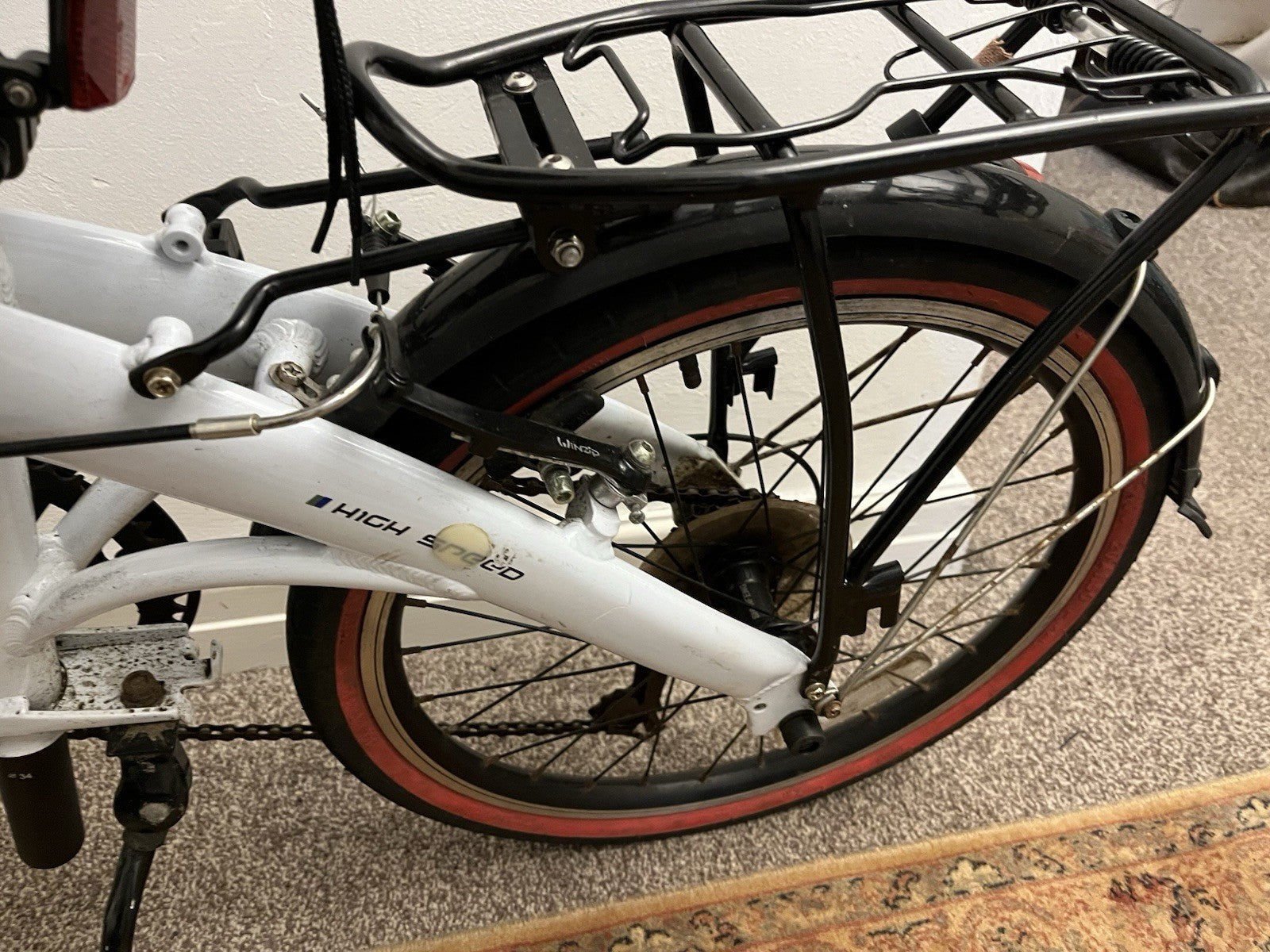 Folding City Bicycle Ecosmo 20" Wheel White, Alloy 7SP Shimano, 12kg-20AF09W