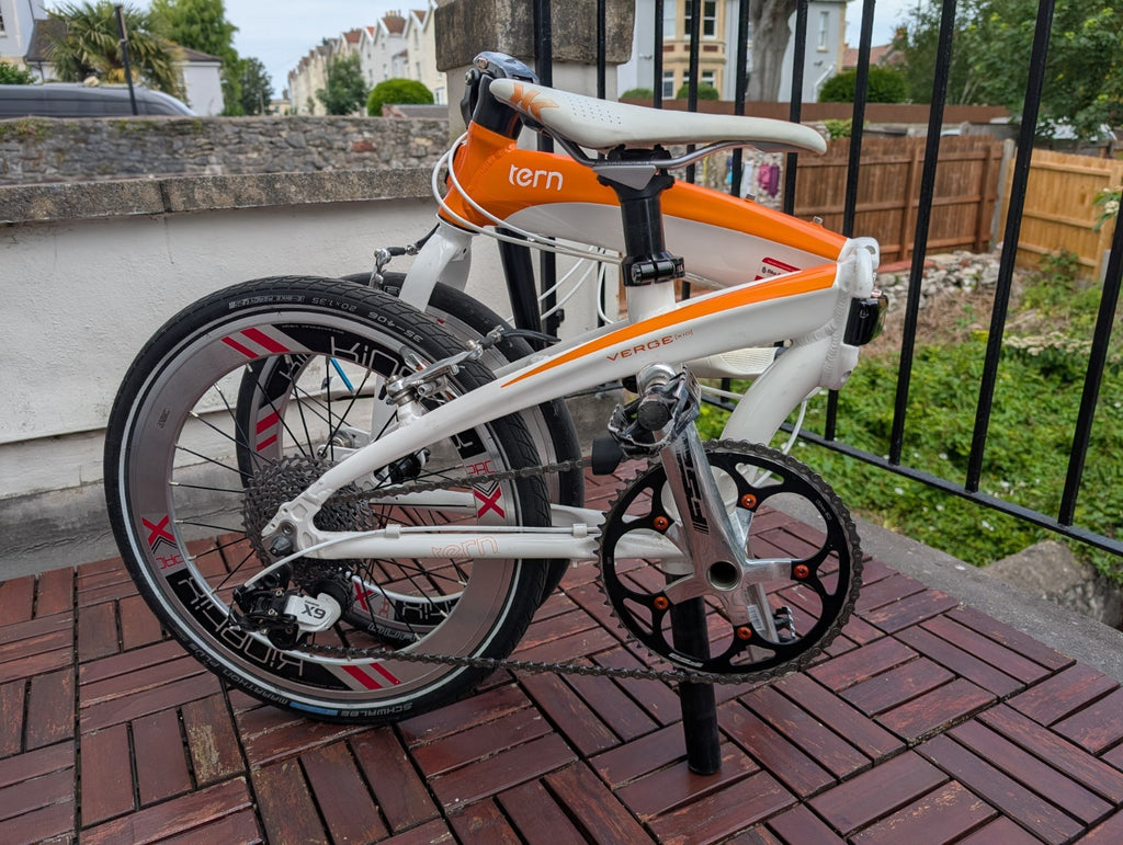Tern Verge x10 Folding Bike 20in Wheels with upgraded OEM wheelset