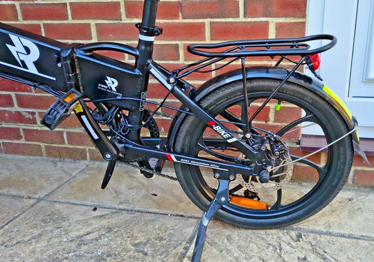 Rymic 20LVXD30 20inch Folding City Bike, front suspension, lights, pannier rack