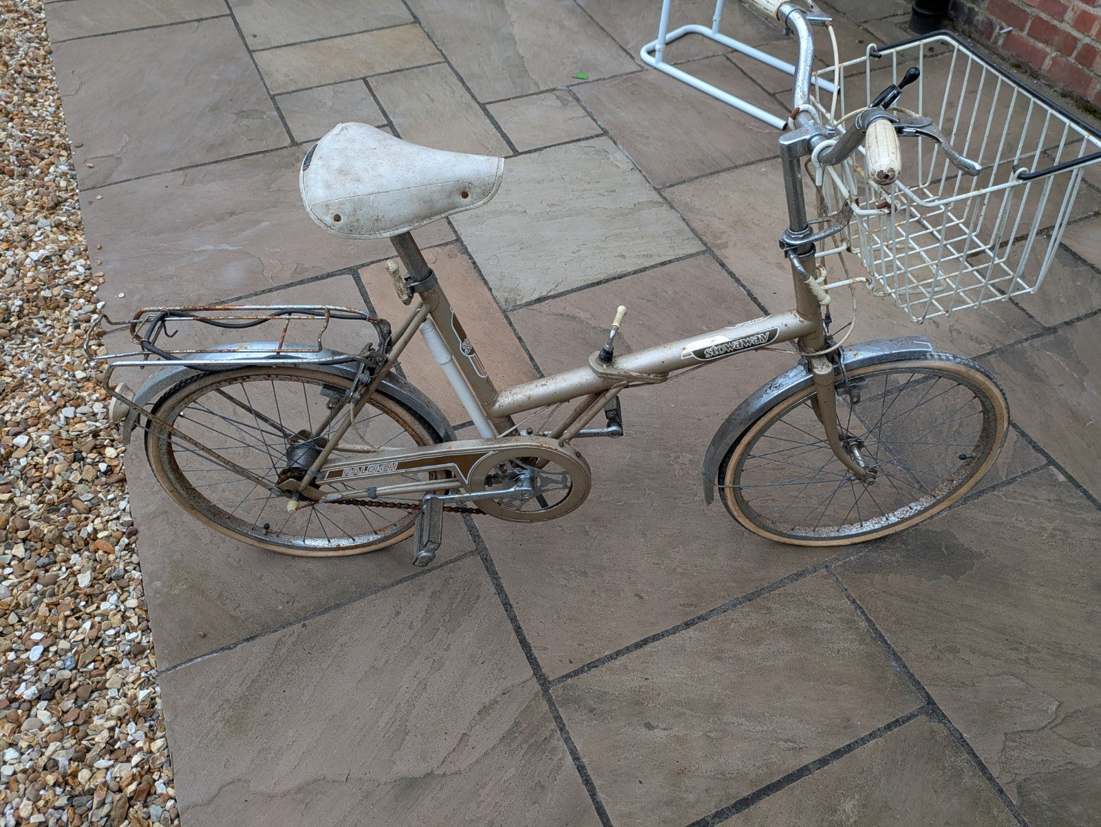 Raleigh Stowaway 3 1980s folding bike, in Purple, 3-Speed Sturmey Archer gears