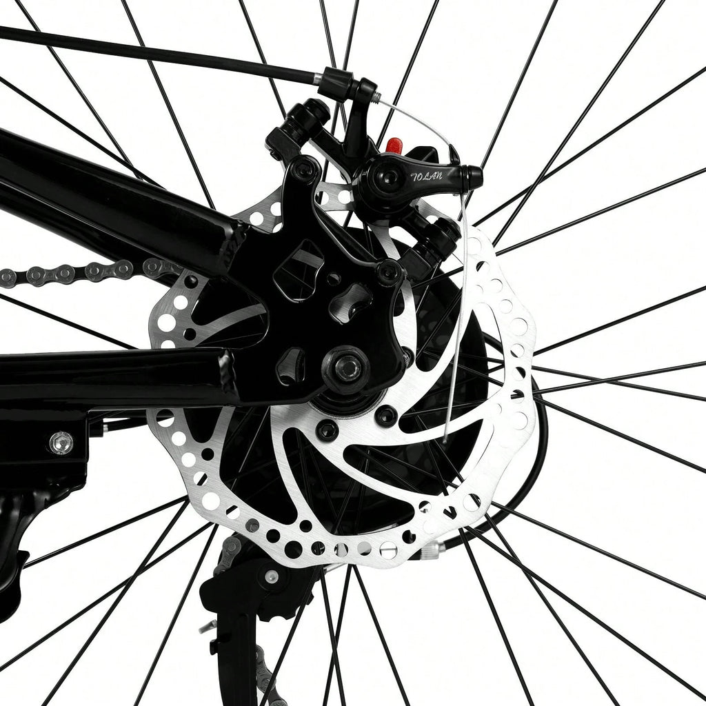 26 in Folding Mountain Bike 21-Speed MTB Bicycle Full Suspension Disc Brake Bike