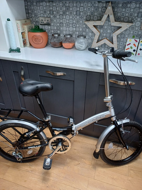 apollo transition folding bike 6 revoshift gears 20inch wheels adults unisex