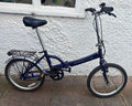 Apollo Cadell 20in Folding Bike Blue 1 Speed V-Brake Rear Rack Mudguards