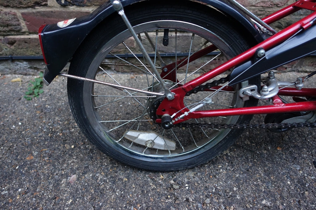 Pair Vintage DAHON III Folding Bikes E203 3-Speed Retro Red Camper Caravan Boat