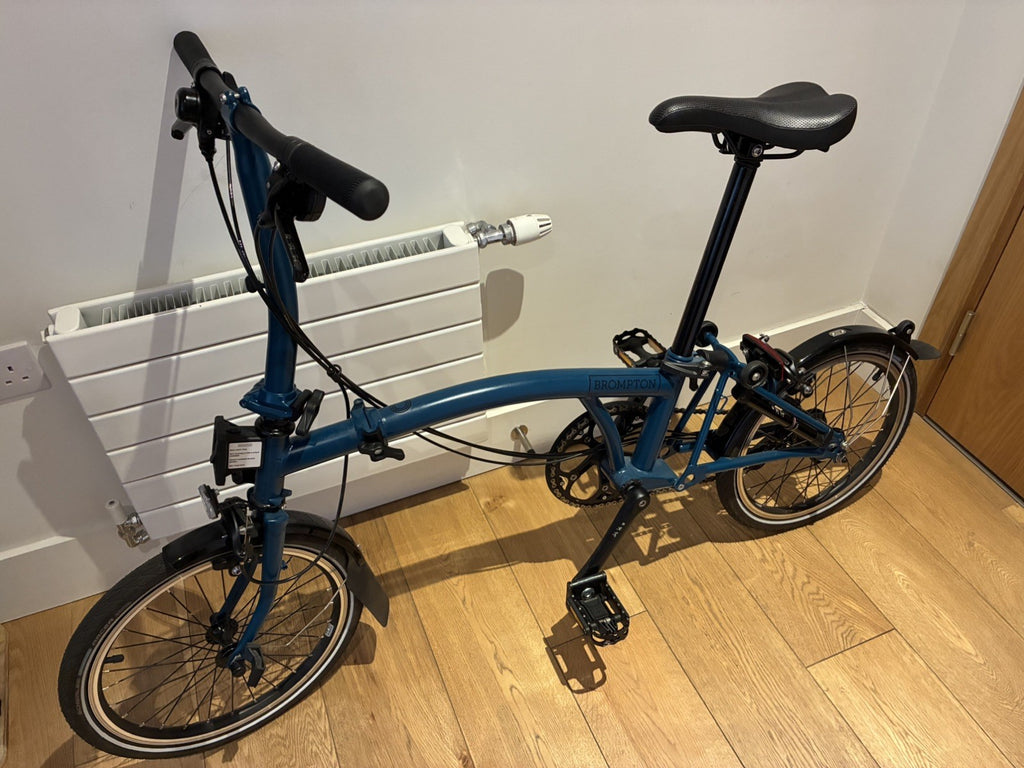 Brompton C Line Explore 6 Speed Low Bar 2024 Folding Bike - Ocean Blue